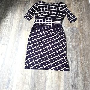 Connected Apparel, Purple & Beige Dress